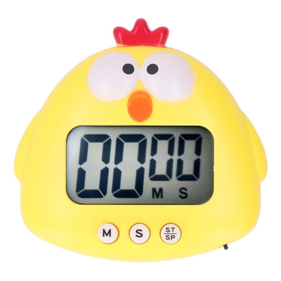 M Buder Cute Cartoon Yellow Chick Digital Kitchen Timer Countup Countdown Magnetic Cooking Timer for Teaching, 3.9x3.1x1.2 inches / 10.0x8.0x3.0 cm