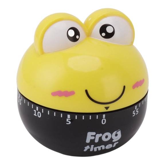 M Buder Cute Frog Mechanical Kitchen Cooking Timer 60 Minutes Loud Alarm Wind Up Countdown Counter for Cooking Study Baking, Yellow (2.8 x 2.6 inches / 7 x 6.5 cm)