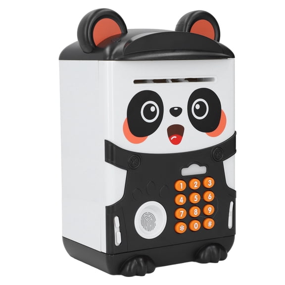 M Buder Cute Panda Shape Electronic Money Bank Password Fingerprint Recognition Plastic Cash Coin Piggy Bank for Gift