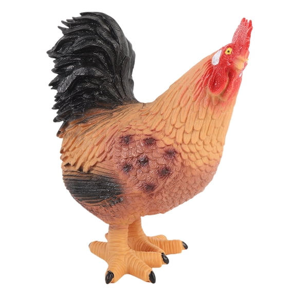 M Buder Cute Simulated Rooster Farm Animal Garden Statue Soft Plastic Livestock Sculpture for Outdoor Patio Backyard Lawn Decoration Figurine Ornament (9.06 inches / 23 cm)