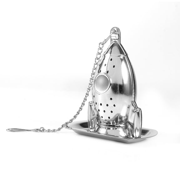 M Buder Cute Stainless Steel Loose Leaf Tea Infuser Ball Strainer Filter Diffuser Herbal Spice Rocket Shape, 7.2 inches / 18.5 cm