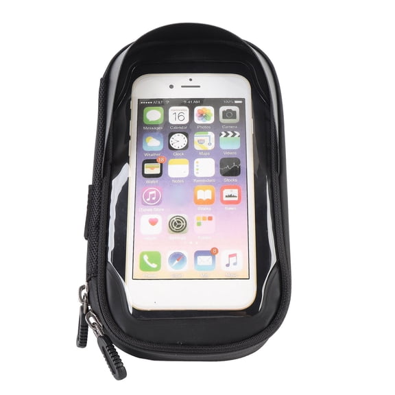 M Buder Cycle Phone Front Frame Bag Water Resistant 360 Rotation Touch Screen Visor Handlebar Mount Pouch for Mountain Bikes & Motorcycles (7.48 inches / 19 cm, Black)