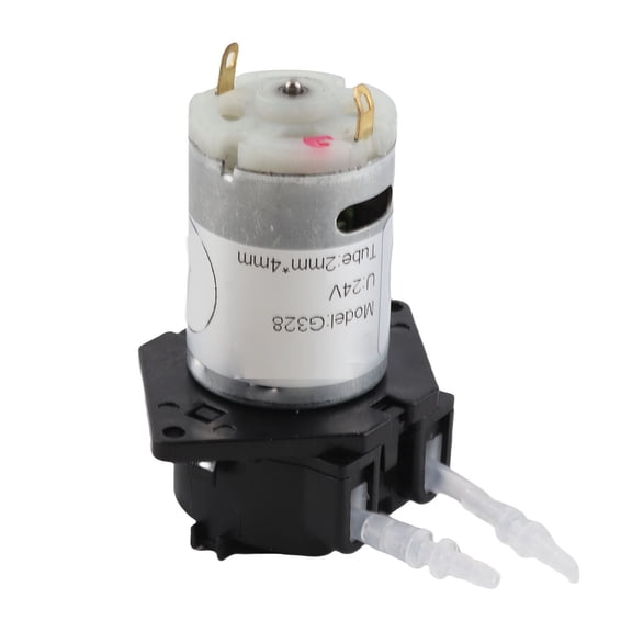 M Buder DC 24V Mini Self Priming Water Suction Low Noise Snap-In Type Peristaltic Pump, Portable Water Transfer Pump for Industrial & Home Use (2.6 inches / 6.5 cm, 3.1 oz / 88 g)