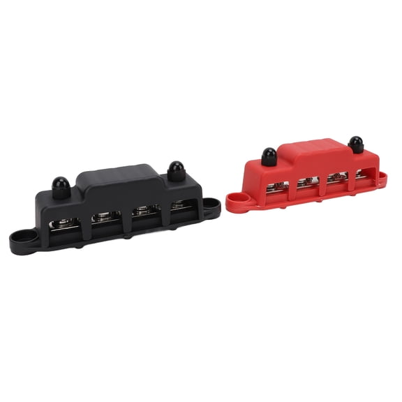 M Buder DC Busbar Distribution Block 12V to 48V 250A with 4 X M8 Terminal Studs High Power Module for RV Car Boats Yachts