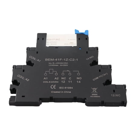 M Buder DC Control AC Ultra Thin Solid State Relay Module SPDT Contact DIN Rail Mount Electrical System Relay 6A 6-24V Input 250V Output Home Industrial Use 1 Pack