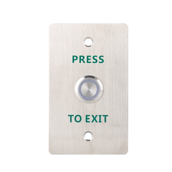 M Buder DC12-24V Metal Door Open Release Press to Exit Button Switch with LED Indicator for Access Control Security Systems, Silver