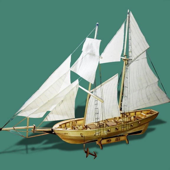 M Buder DIY Ship Assembly Model Kits, 1:120 Scale Wooden Sailing Boat Scale Model Decoration Craft Set for Kids and Adults (15.75 x 11.81 Inches / 40.0 x 30.0 cm)