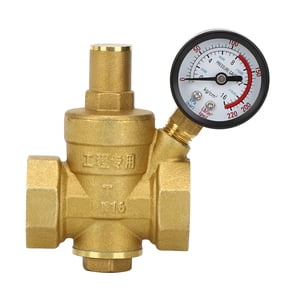 M Buder DN25 Brass Adjustable Water Pressure Regulator Valve Reducer with Gauge Meter For Home Tap Water Equipment, Max 1.6Mpa 232psi, Piston Structure [cite: 7, 8, 11]