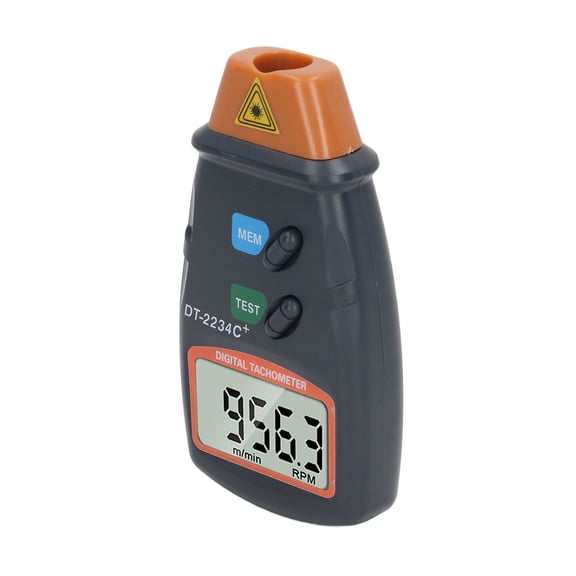 M Buder DT-2234C+ Digital Tachometer Laser Photo Non Contact RPM Tach Meter Measurement Tool for Lathe Motors with LCD Display and 3 Reflective Strips (5.9 x 3.5 in / 15 x 9 cm)