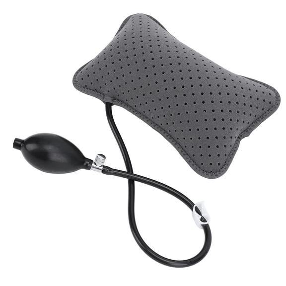 M Buder Dark Grey Inflatable Lumbar Support Pillow Polyester Comfortable Waist Cushion for Office Work Desk Chair Travel Pain Relief Ergonomic Back Support