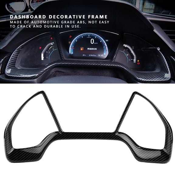 M Buder Dashboard Decorative Frame Dial Rings Trim Kit for Honda Civic 10th Gen 2016-2018, Red and Black with Stripe, ABS Material Car Interior Upgrade