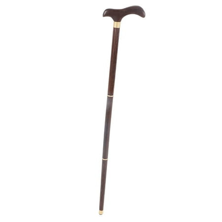 M Buder Detachable Wenge Wood Walking Stick for Elderly Men and Women, Elegant Ergonomic 3-Section Cane for Rehabilitation and Everyday Stroll, 34.6 Inches / 88 cm Length with Storage Bag, Brown