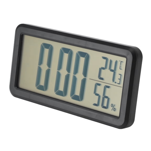 M Buder Digital Alarm Clock Portable Black Temperature Humidity Wall Mounted LCD Digital Electronic Clock for Dormitory Desktop Home Office Indoor Bedroom Tabletop Display[cite: 1]