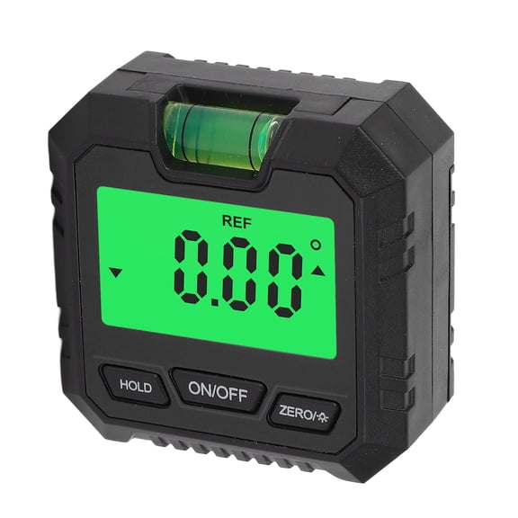 M Buder Digital Angle Finder and Level Box, Magnetic Mini Protractor Inclinometer for Construction and DIY, Black (2.36 in / 6 cm)