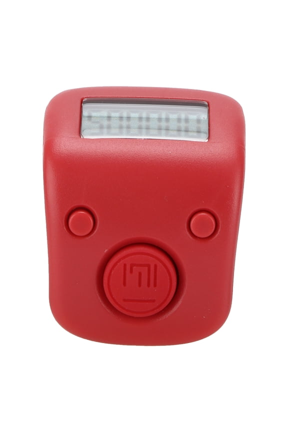 Digital Beads Counter Manual Ring Shape Mini Chanting Counting Tool for Buddhist Meditation, Auspicious Red, 3.15 inches / 8 cm