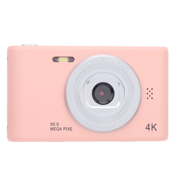 M Buder Digital Camera 50MP Dual Lens 2.4 Inch Screen Portable Compact Point and Shoot Camera for Kids Students Vlogging, Pink (4.33 inches / 11 cm)