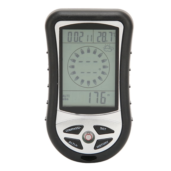M Buder Digital Compass 8 in 1 Multi Functional Outdoor Compass Altimeter Barometer Calendar Thermometer for Outdoor, 4.33 inches / 11 cm