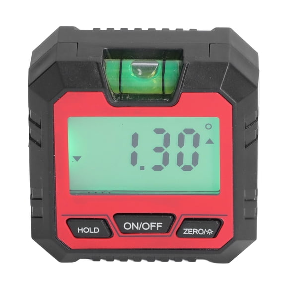 M Buder Digital Inclinometer Magnetic 90° Electronic Protractor Angle Level Finder Gauge for Woodworking, 2.1 inches / 5.3 cm, Red