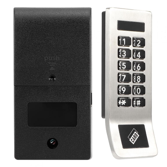 M Buder Digital Keypad Electronic Coded Lock Heavy Duty Stainless Steel Smart Card Password Cabinet Door Lock for Sauna Locker Gym Wardrobe Closet Office Home Security (4.5x1.7x0.9 in / 115x42x22 mm)