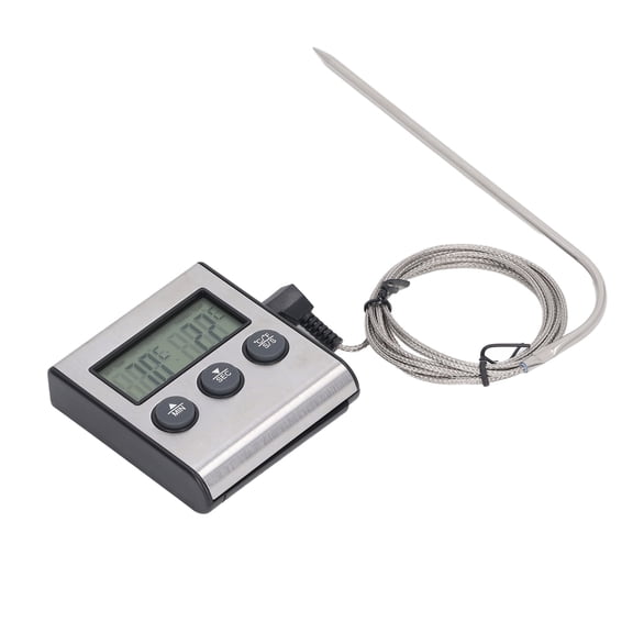 M Buder Digital Meat Thermometer Electronic Cooking Food Thermometer with Probe Preset Temperature Timer for Kitchen Grilling Oven (6.69 inches / 17.00 cm)