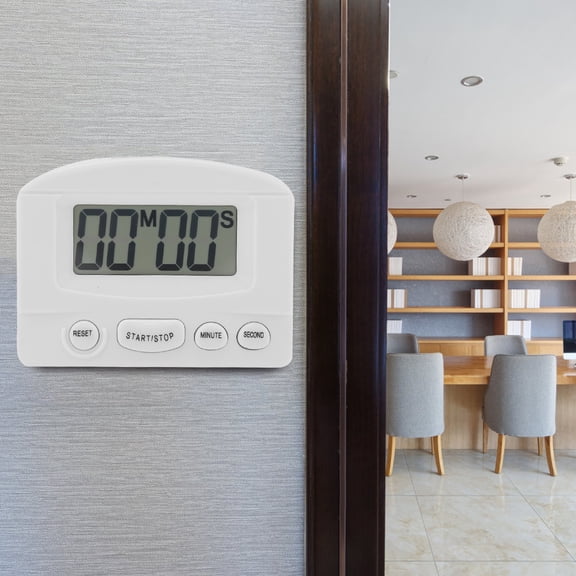 M Buder Digital Timer for Kitchen with Large LCD Countdown Counter 1s to 99m 59s Magnetic Backing for Baking Cooking Laboratory Use (White) 3.2 x 2.4 x 0.7 inches / 8.2 x 6.2 x 1.7 cm