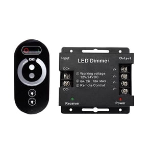 M Buder Dimmer Switch, DC 12V-24V 18A PWM LED Light Strip Dimmer with Dimmable Slide Remote Control, Adjust Brightness