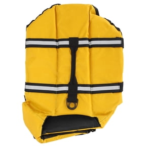 M Buder Dog Life Jacket Pet Floatation Vest Saver Swimsuit Preserver for Puppy Water Safety, High Buoyancy, Reflective Stripes, Adjustable Fit for Medium and Large Dogs, Yellow, XL (20.87 inches)