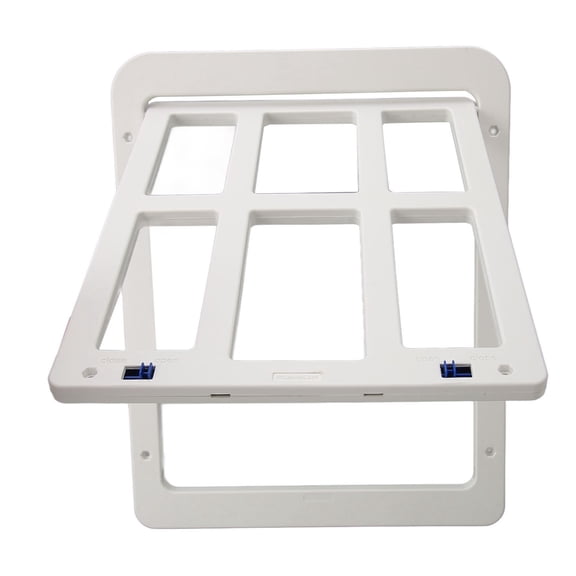 M Buder Dog Screen Door Lockable Pet Gate with Magnetic Closure and Weatherproof Design Double Flaps Doggie Flap Door for Cats and Dogs Window Screen Door White, 12.4 x 9.8 in / 31.5 x 25 cm