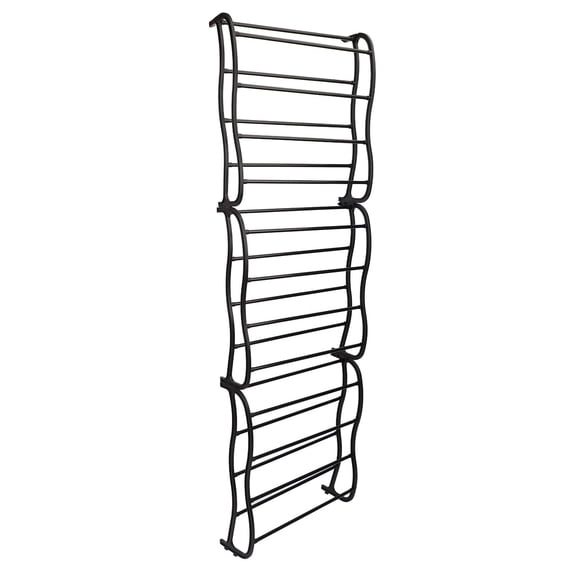 M Buder Over The Door Shoe Rack 12 Tiers Wall Mounted Shoe Organizer Rack Multifunction Combination Shoe Rack Black 23.62 inches / 60 cm Length For Closet Bathroom Bedroom Doorway Entryway Storage