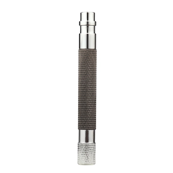 M Buder Double Edge Stainless Steel Shaving Handle, Anti-Slip Ergonomic Manual Safety Razor Replacement Grip for Men (Black, 3.9 inches / 10 cm)