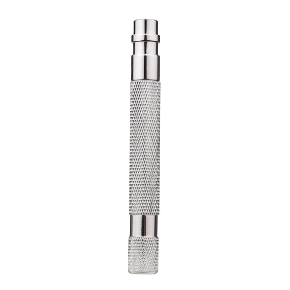 M Buder Double Edge Stainless Steel Shaving Handle, Ergonomic Anti-Slip Manual Safety Razor Replacement Grip for Men (Silver, 3.9 inches / 10 cm)