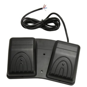 M Buder Double Foot Switch High Power Self Locking 2 Wire Foot Pedal Switch Controller for Household Appliance Industrial Medical Equipment 250V AC 16A 2m Cable Black