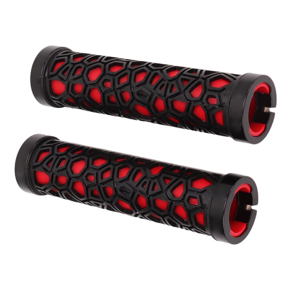 M Buder Double Locking Bike Handle Grip in Red. Features Anti Slip Raised Texture for Stable High Strength performance. Ideal Mountain Bicycle Handlebar Grips Cover. Size: 5.51 inches / 14.00 cm.