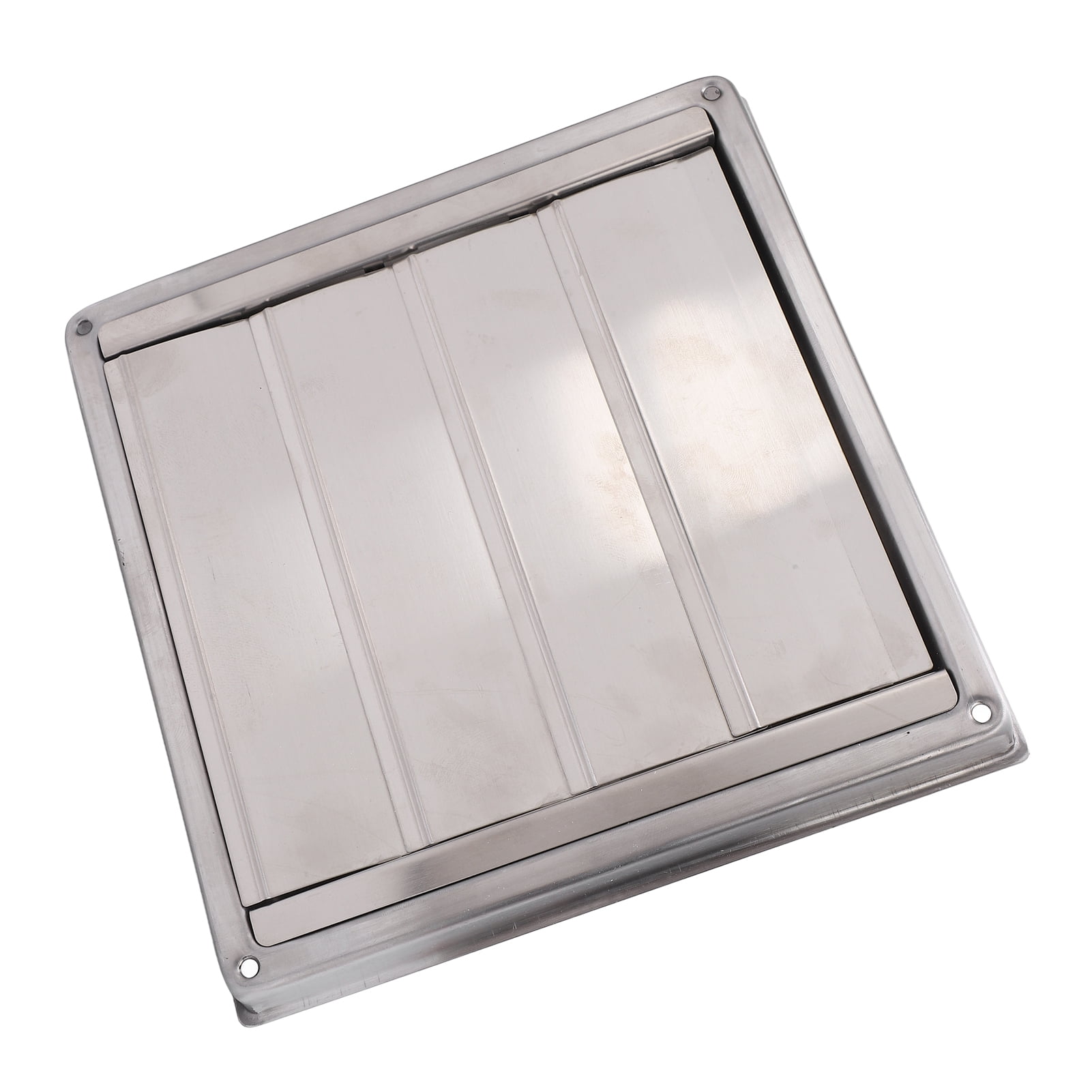 M Buder Dryer Vent Cover with Detachable Moving Flaps Square 125mm / 4.9 inches Stainless Steel Wind Rain Proof Exterior Wall Hood for Ventilation Duct Air Conditioner