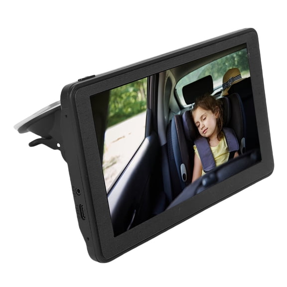 M Buder Dual Baby Car Camera 7 Inch / 17.78 cm Split Screen Display 360 Rotatable Backseat Monitor with Cigar Lighter Anti Shake Mount White