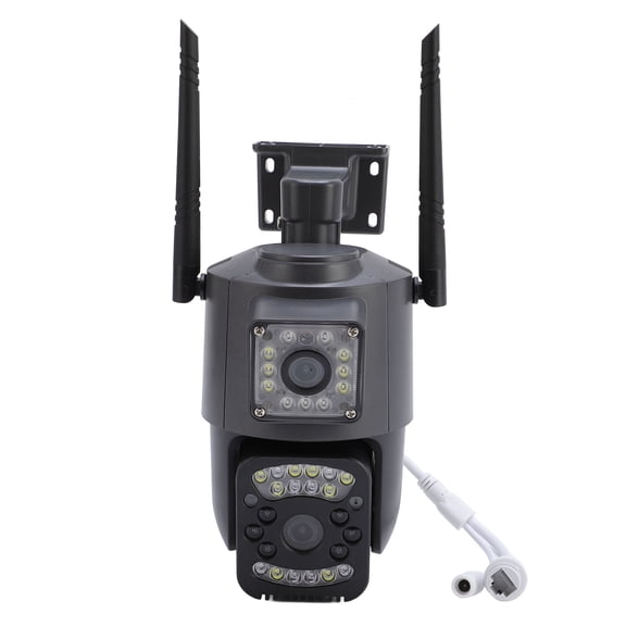 M Buder Dual Lens Security Camera 4MP 2 Way Intercom HD Image WiFi Outdoor Camera for Courtyard Pond Farm (8.66 in / 22 cm, 1.19 lbs / 540 g)