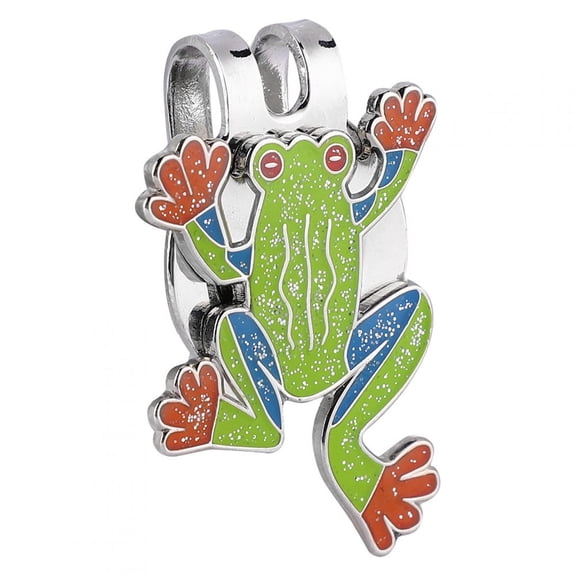M Buder Durable Metal Golf Mini Magnetic Ball Marker Golfer Hat Visor Clip Accessory with Extra Large Magnet, Frog Design Premium Iron Pitch Mark Repair Tool for Men and Women, Multicolor