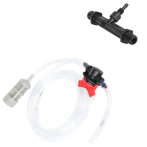 M Buder Efficient Plastic Fertilizer Injector Kit with Water Tube, Professional Drip Irrigation Device for Lawn, Garden, and Greenhouse, 1/2 Inch (0.5 in / 1.27 cm)