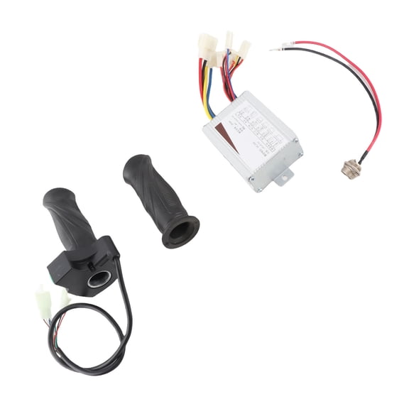 M Buder Electric Bike Throttle Handle Grip Kit with 4 Indicator Lamp, 24V 350W Controller & Aviation Plug Charging Port for Tricycle Motorcycle Conversion