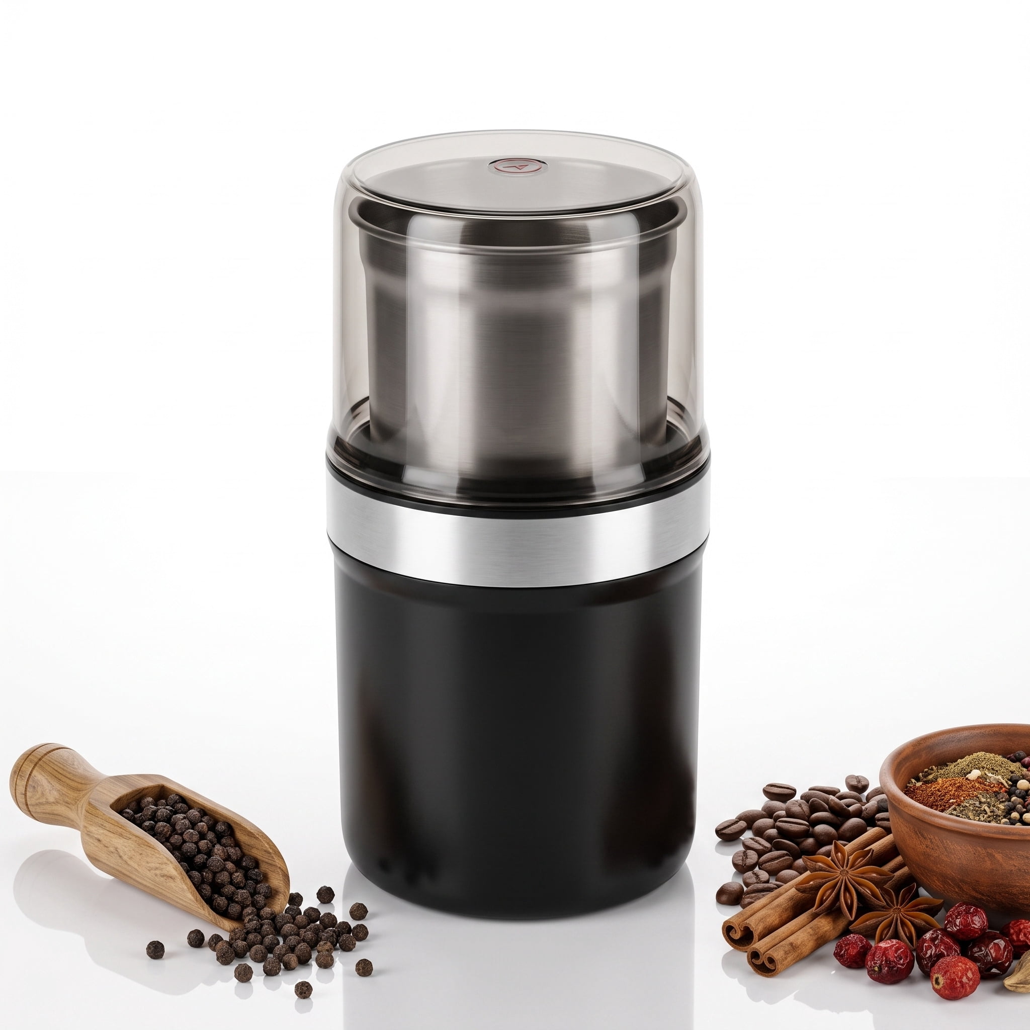 M Buder Electric Coffee Grinder, Spice Grinder with Stainless Steel 2 Blades, Electric Grinder For Coffee, Spices, Herbs & Garlic