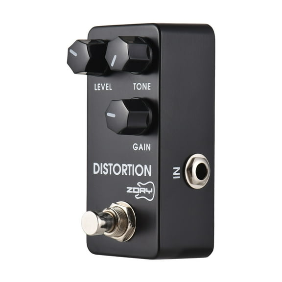 M Buder Electric Guitar Distortion Effects Pedal with True Bypass, Aluminum Alloy Body, LEVEL TONE GAIN Controls, DC 9V, 6.35mm Input Output Interface for Professional Musicians, Black