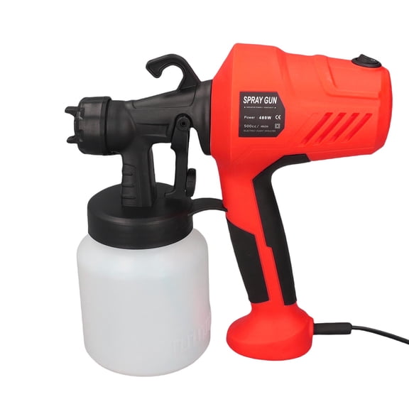 M Buder Electric Paint Sprayer Fine Atomization 3 Patterns Adjustable Flowrate Latex Paint Spray Gun for Furniture Wall Ceiling DIY Projects, Red (11.02 inches / 28 cm)