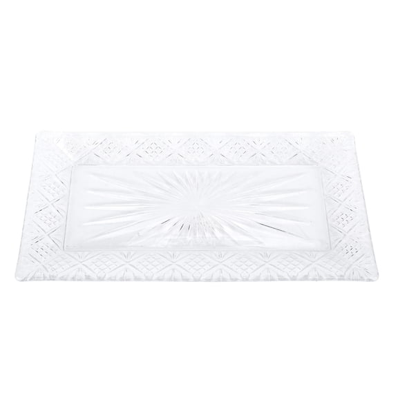 M Buder Elegant Glass Serving Tray  Rectangular, Ideal for Buffets, Dinner Parties & Christmas Fruit Displays