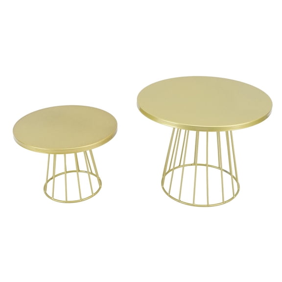 M Buder Elegant Gold Iron Cake Stand  9.8 Round, Multifunctional Display for Weddings, Birthdays & Parties