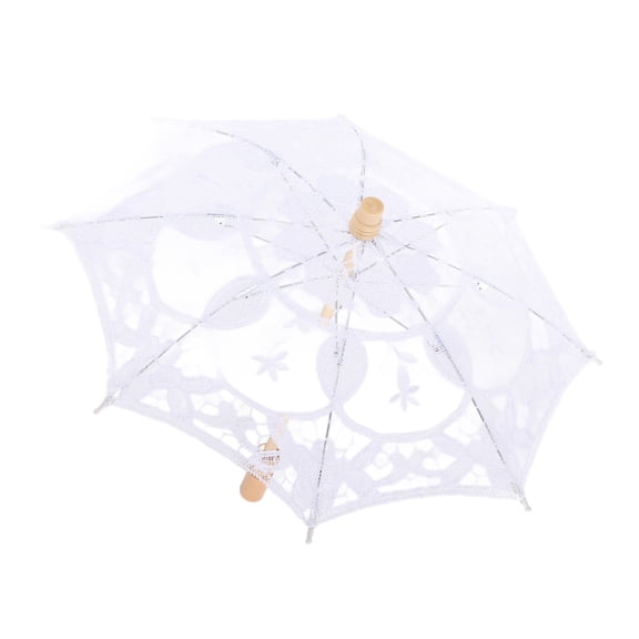 M Buder Elegant Mini Lace Umbrella Sweet Vintage Bridal Parasol Perfect for Girls Party Decoration Dancing and Wedding Photography Prop, 12.2 x 14.6 Inches