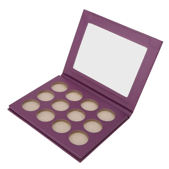 M Buder Empty Eyeshadow Palette Portable DIY Makeup 12 Hole Empty Blush Bronzer Storage Case Organizer Box for Cosmetics Store Purple (6.3 x 5.1 x 1.2 inches / 16.0 x 13.0 x 3.0 cm)