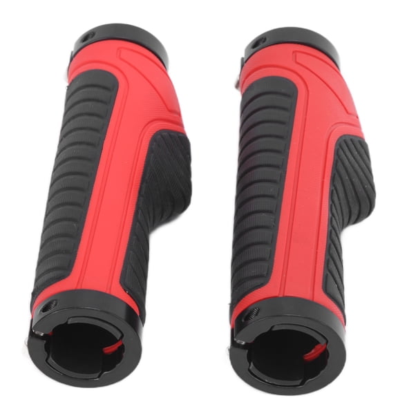 M Buder Ergonomic Non-Slip Locking Bicycle Grips Comfortable Professional Mountain Bike Handlebars Rubber Aluminum Alloy 5.3 Inches / 13.5 cm Black Red