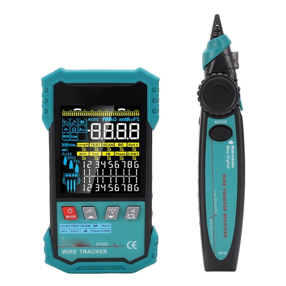 M Buder Ethernet Cable Tester RJ45 RJ11 LAN Network CAT5 CAT6 Wire Tracker PoE NCV 400M Length Testing Fault Line Scanning Kit 10 inches / 25.4 cm