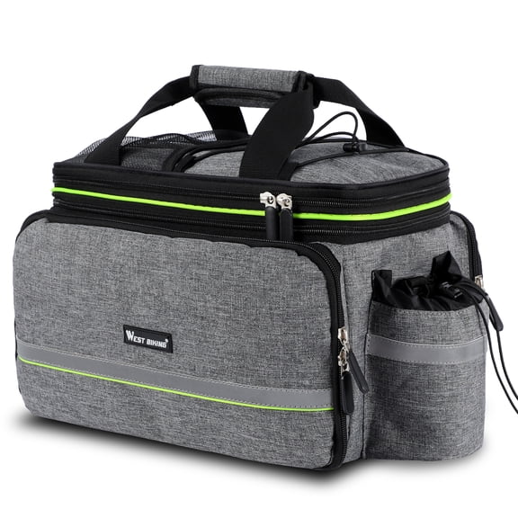 M Buder Expandable Bike Rear Seats Bag Bicycle Riding Storage Large Capacity Rack Pannier Multifunctional Cycling Accessory Grey 20L 15 x 10 x 9.4 inches / 38 x 26 x 24 cm