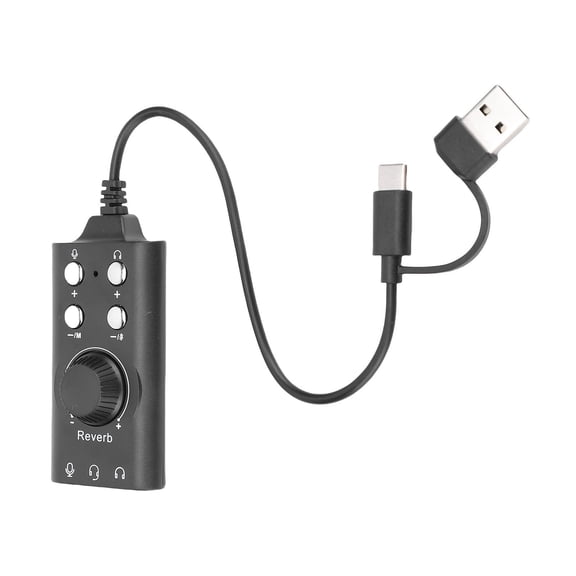 M Buder External USB Sound Card 7.1 Channel Audio Adapter with Volume Control Voice Changer Bluetooth 5.0 to 3.5mm Aux for PC Laptop Mac Windows Desktop Headset (4.72 inches / 12 cm)